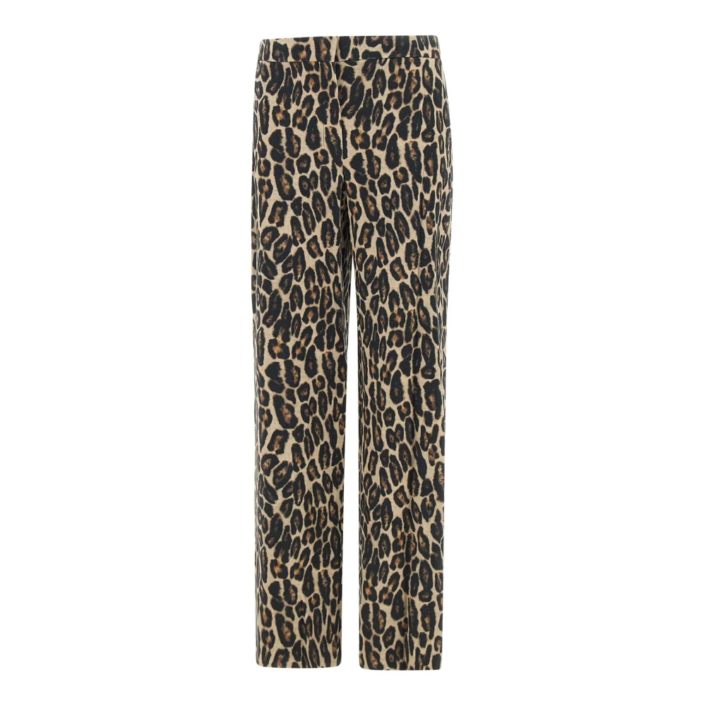 Theory Luipaardprint Wollen Broek Multicolor Dames