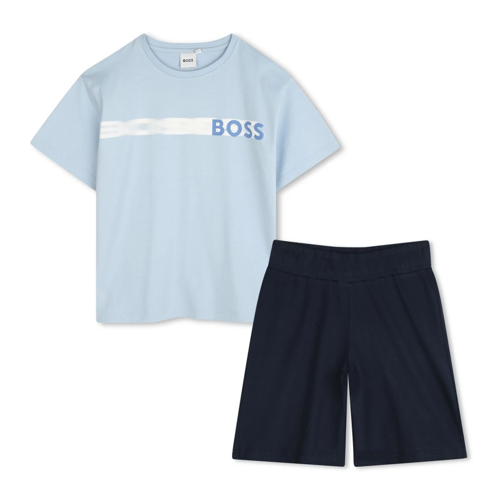 Hugo Boss Sportigt Set Shorts och T-shirt Blue, Pojke