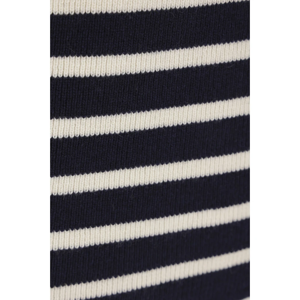 Chloé Gestreepte Wol Kasjmier Pullover Sweater Blue Dames