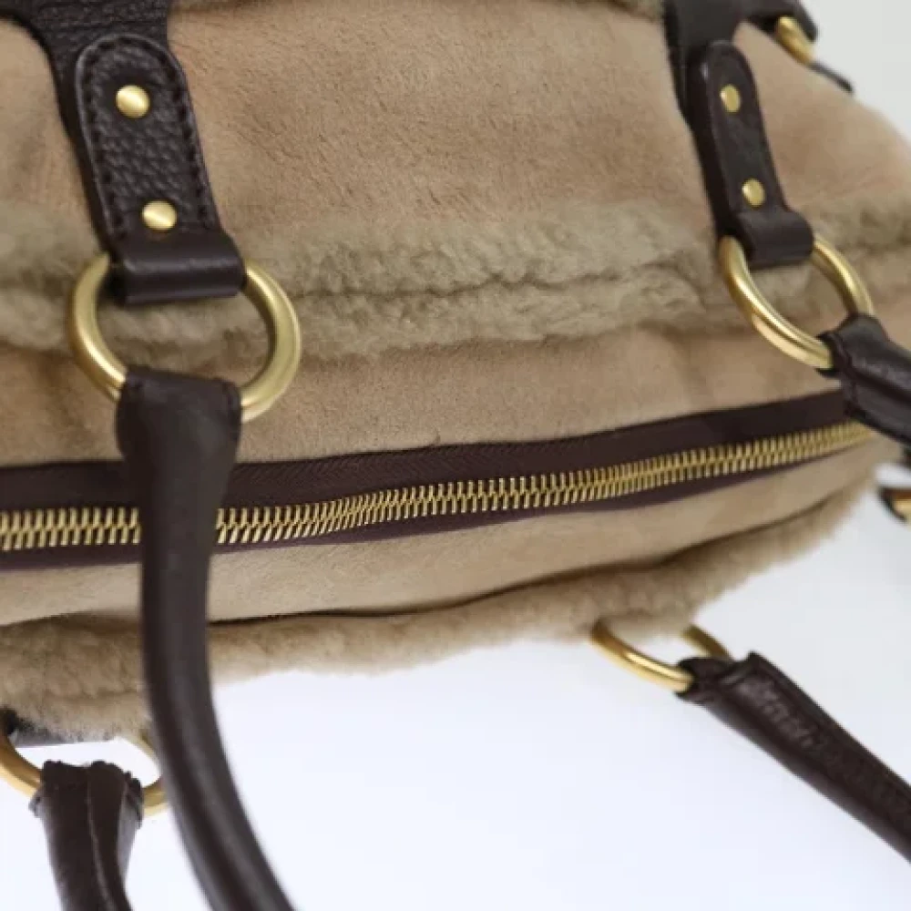Salvatore Ferragamo Pre-owned Suede handbags Beige Dames