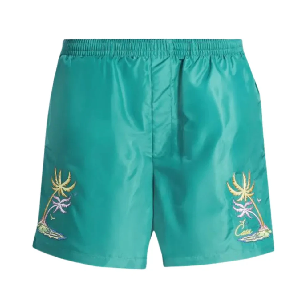Casablanca Casa Embroidery Swim Shorts - Male - Beachwear - Green - S - Swimwear