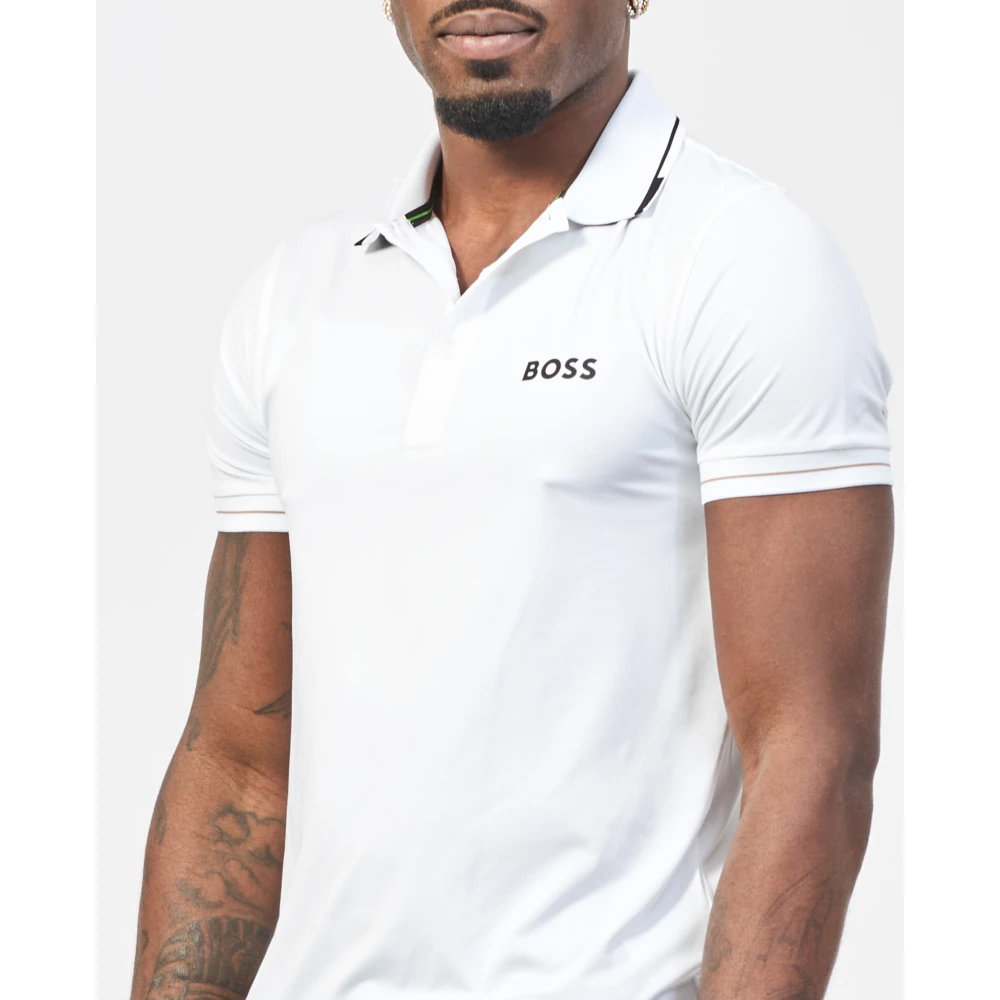 Hugo Boss Wit Katoenen Poloshirt met Logo White Heren
