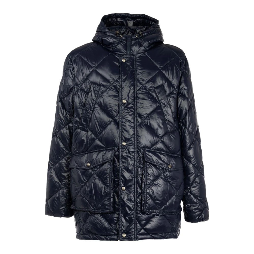 Husky Original Lange gewatteerde jas met capuchon Robbie Blue Heren