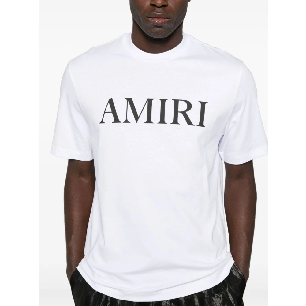 Amiri Witte Logo T-shirt van Katoen White Heren