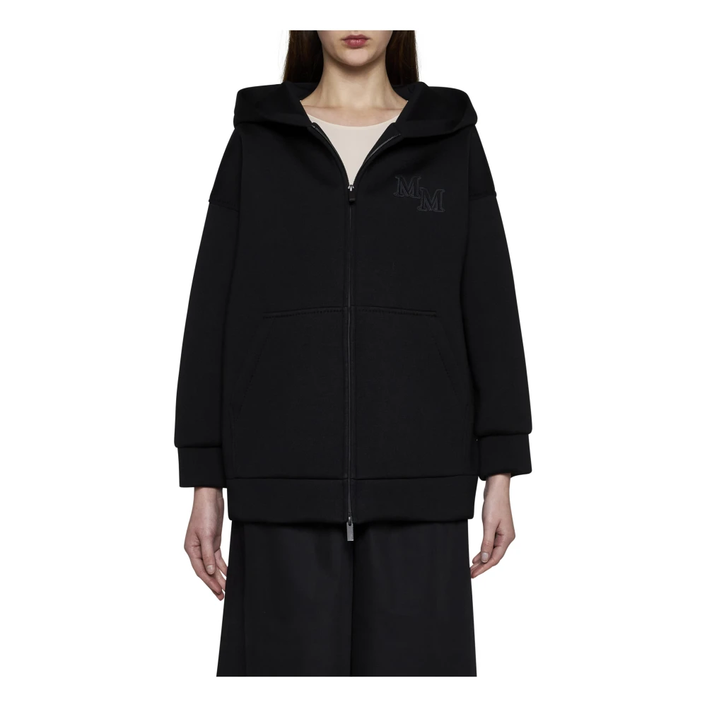 Max Mara Zwarte Oversized Hoodie Trui Black Dames