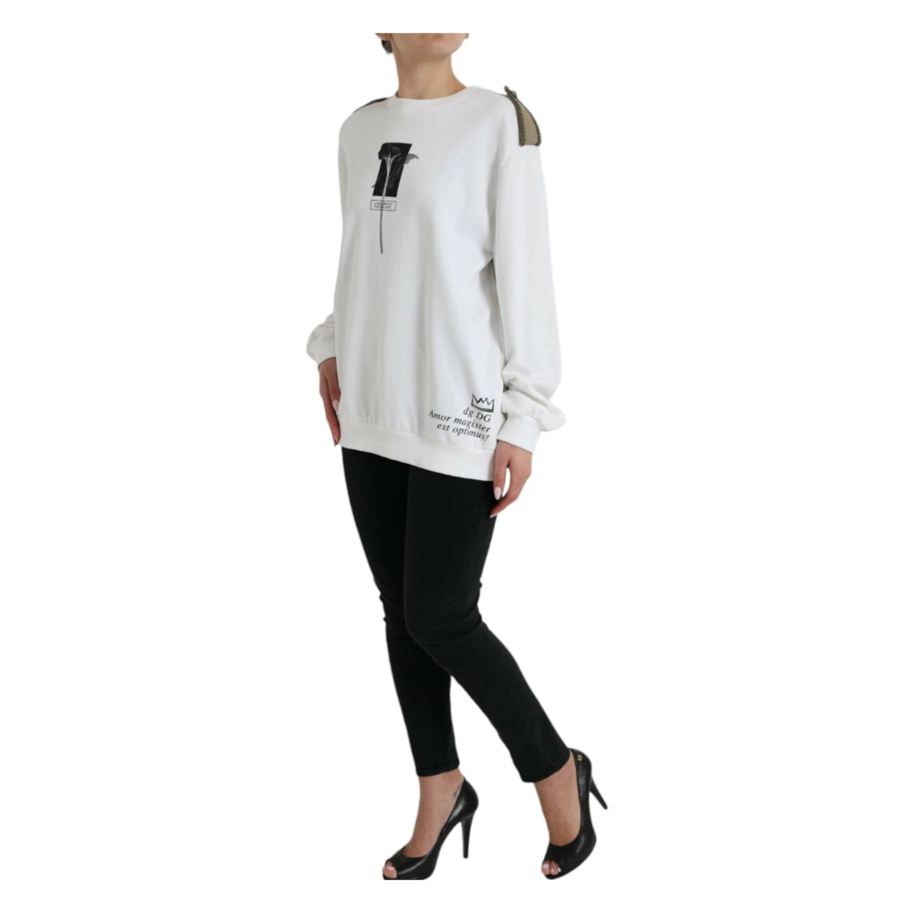 Dolce & Gabbana Luxe Zwart & Wit Sweater White Dames