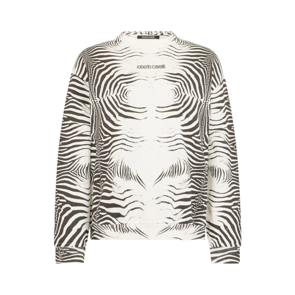 Roberto Cavalli Zebra Print Sweatshirt - Female - Sweatshirts - White - Xs - Sweatshirts & Hoodies