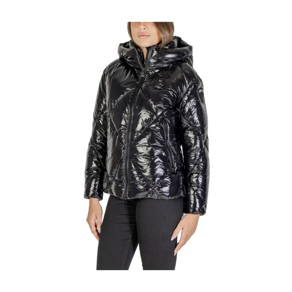 Blauer Zwarte Polyamide Damesjas Collectie Black Dames