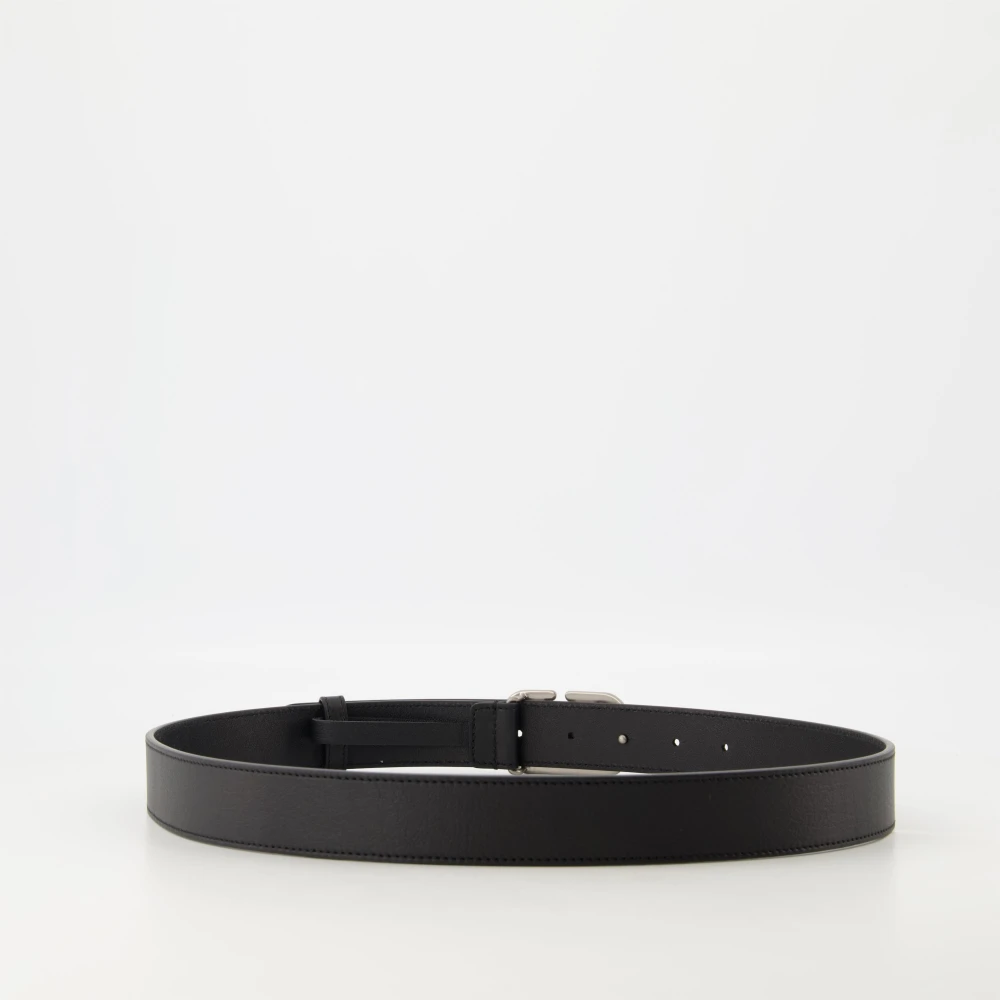 Valentino Garavani Zwarte leren VLogo riem Lente-Zomer 2025 Black Heren