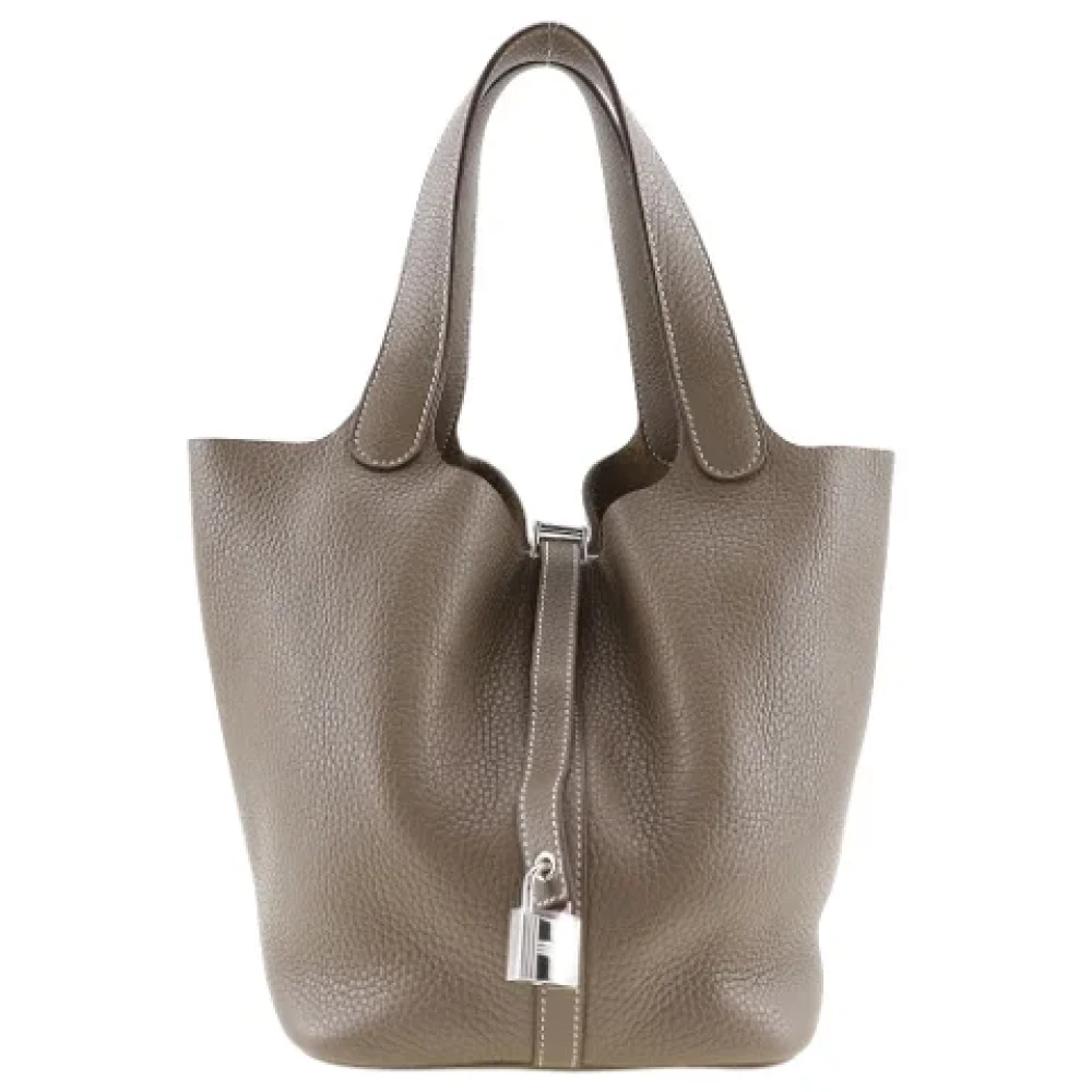 Hermès Vintage Pre-owned Leather handbags Gray Dames