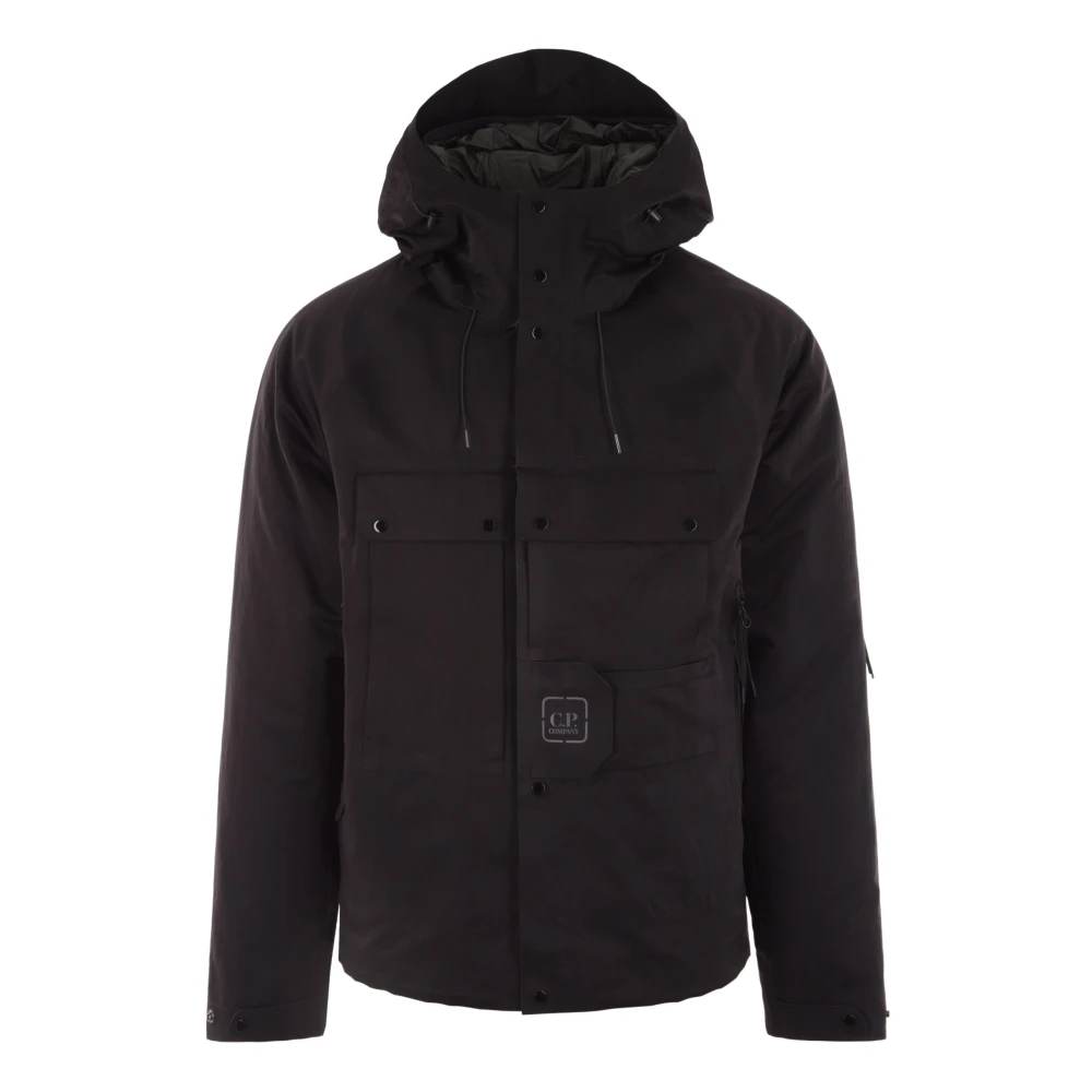 C.P. Company Zwarte technische stoffen jas met gevoerde binnenjas Black Heren