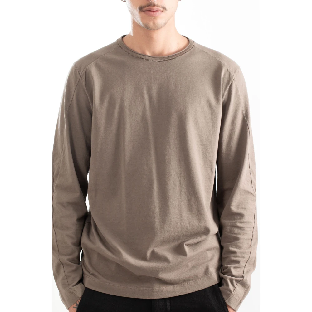 Transit Stijlvolle Longsleeve Jersey Tee Beige Heren