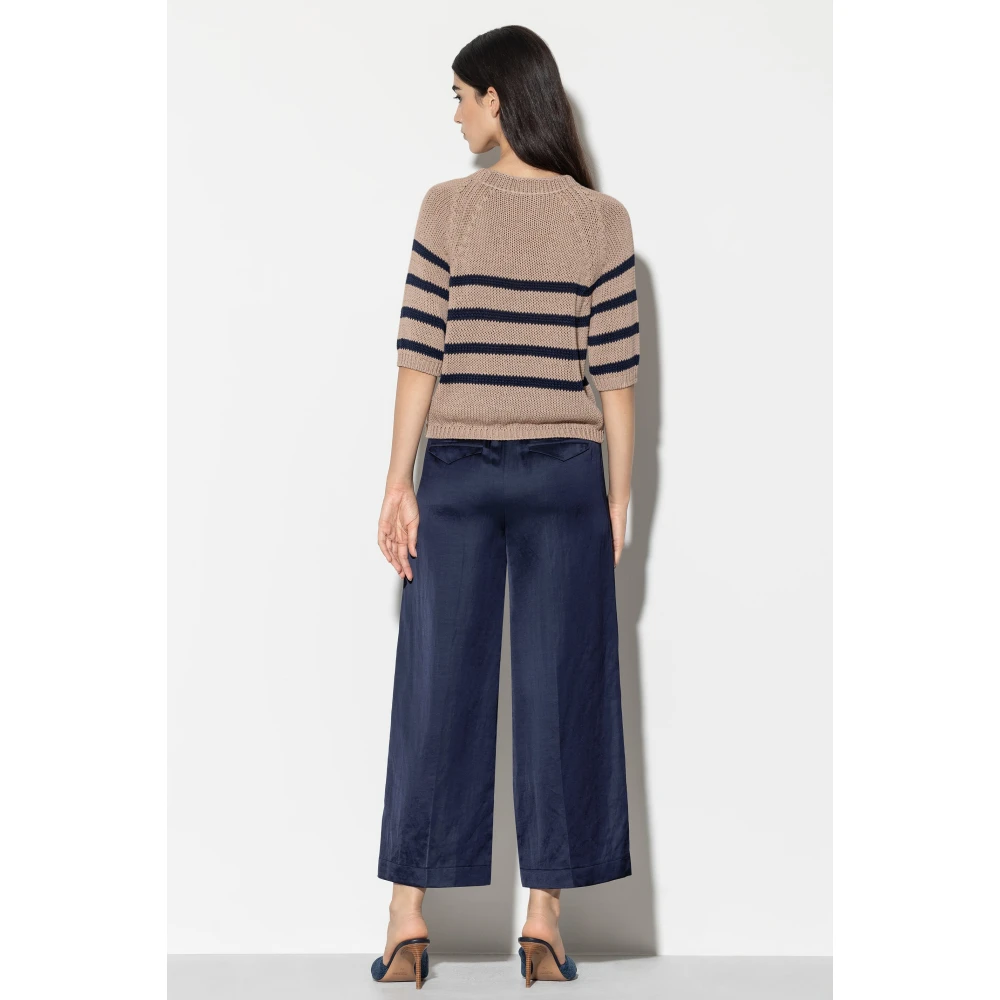 LUISA CERANO Wide Trousers Blue Dames