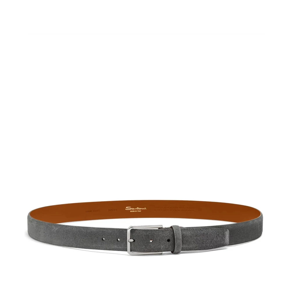Santoni Men's Gray Stylish Leather Belt