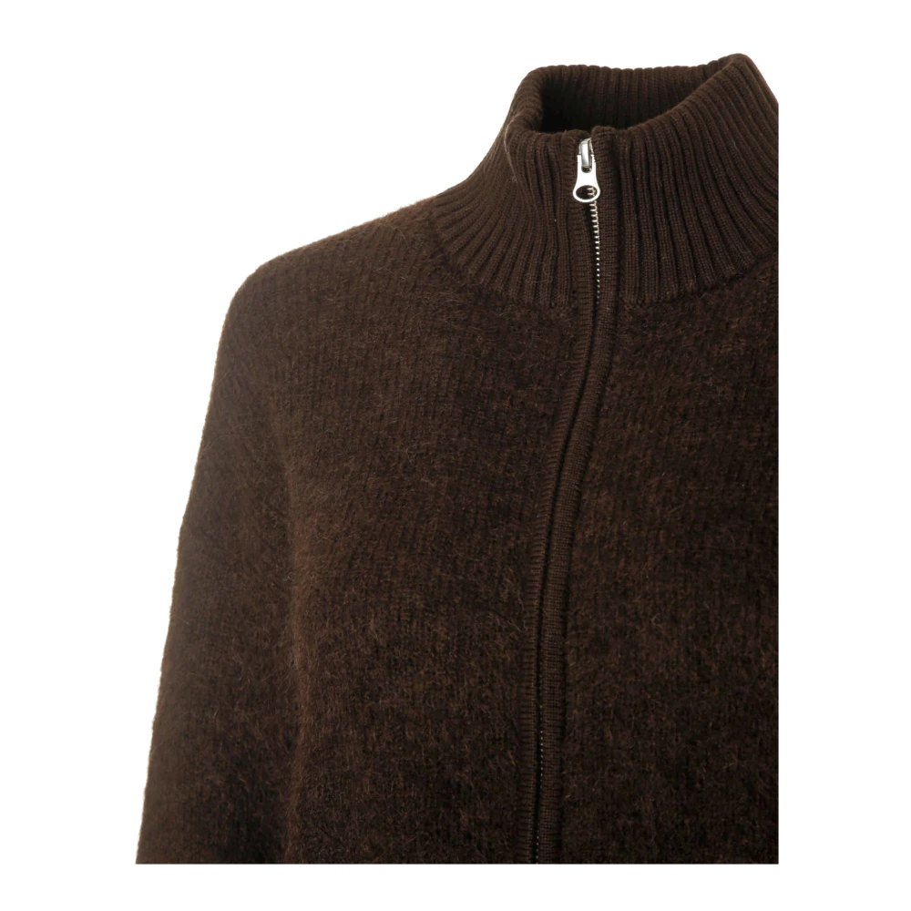 Samsøe Mohair Wol Vest met Opstaande Kraag Brown Dames