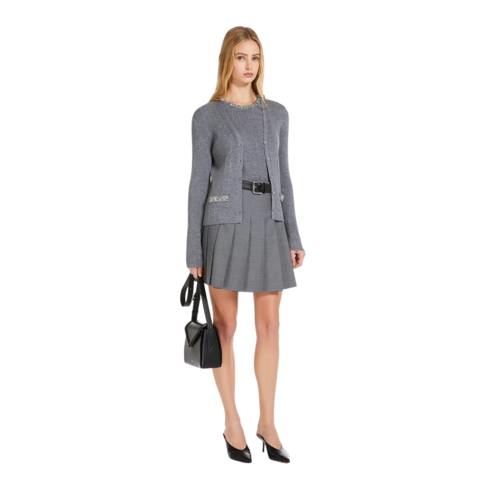Max Mara Studio Zuivere Wol Trui Gray Dames