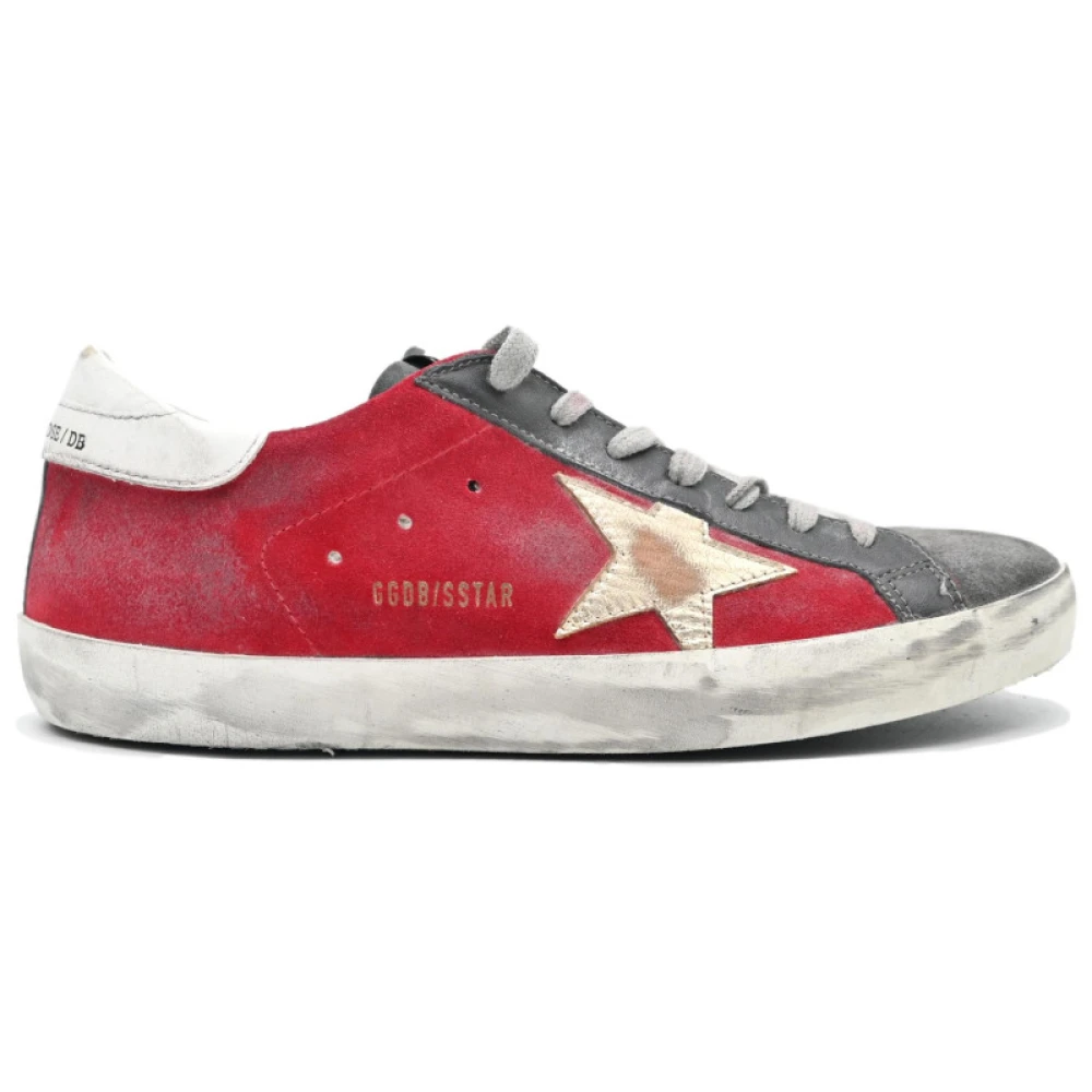 Golden Goose Röd Guldstjärna Superstar Sneakers Multicolor, Herr