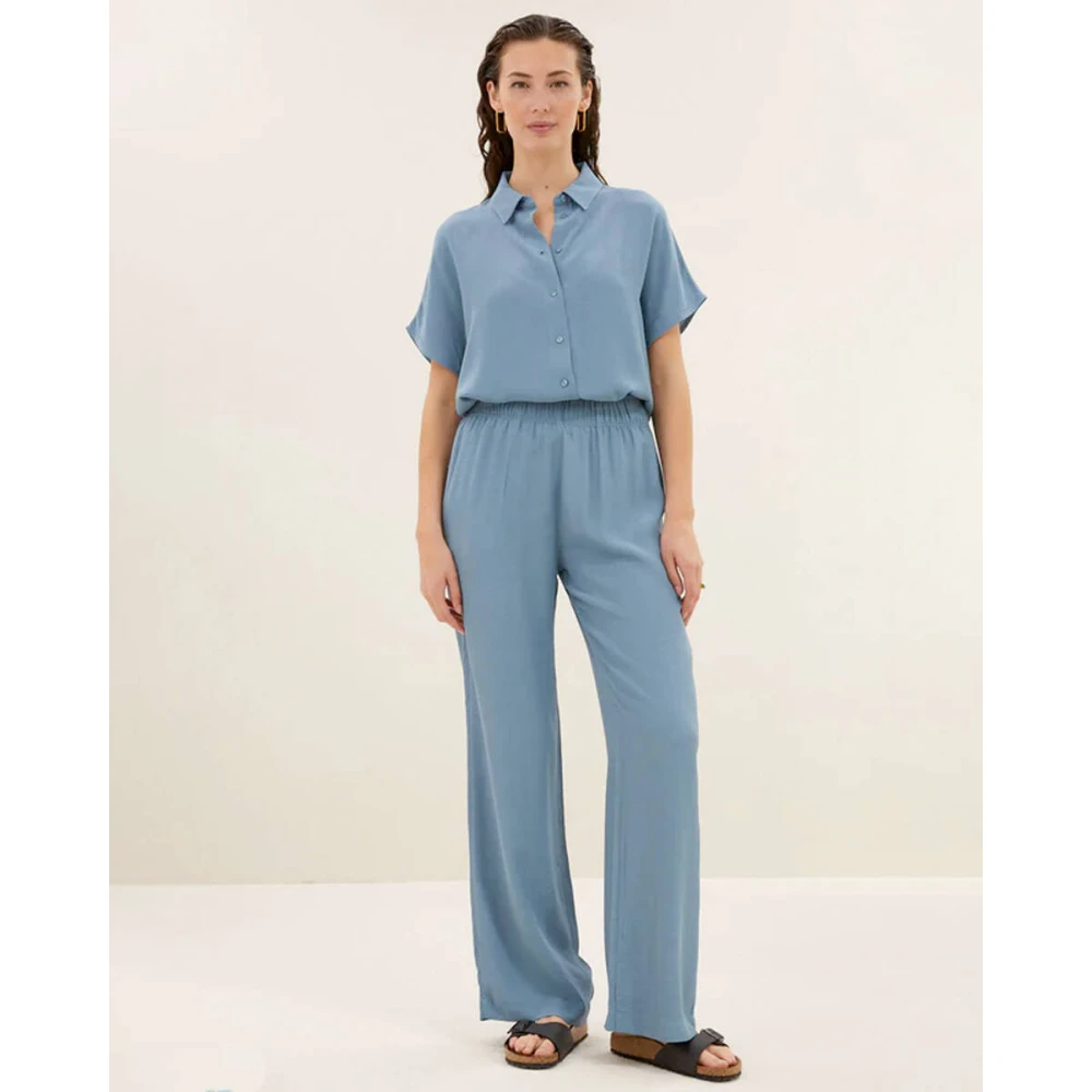 By-Bar Robyn Viscose Broek Blue Dames