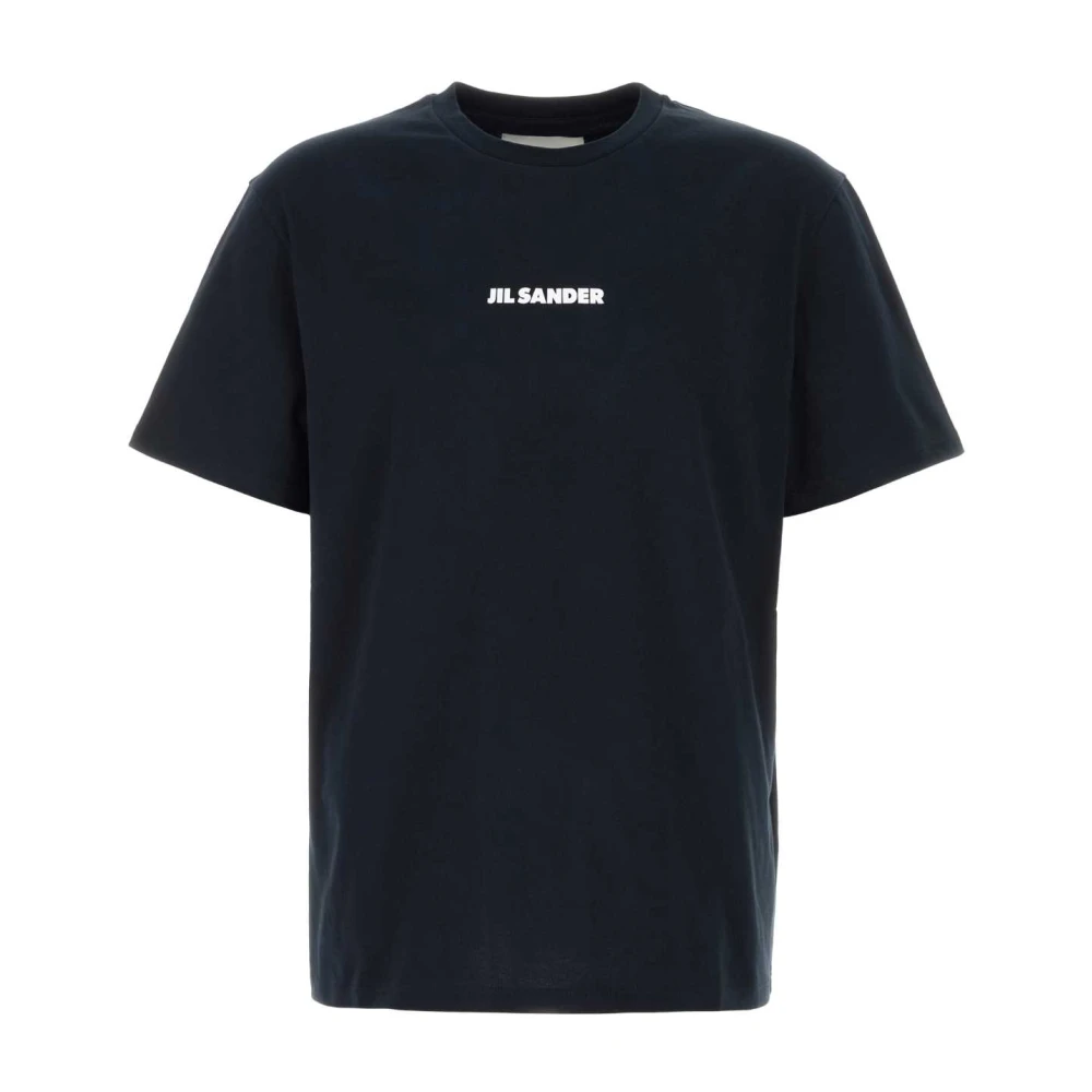 Jil Sander Men's Blue Crew-Neck Cotton T-Shirt