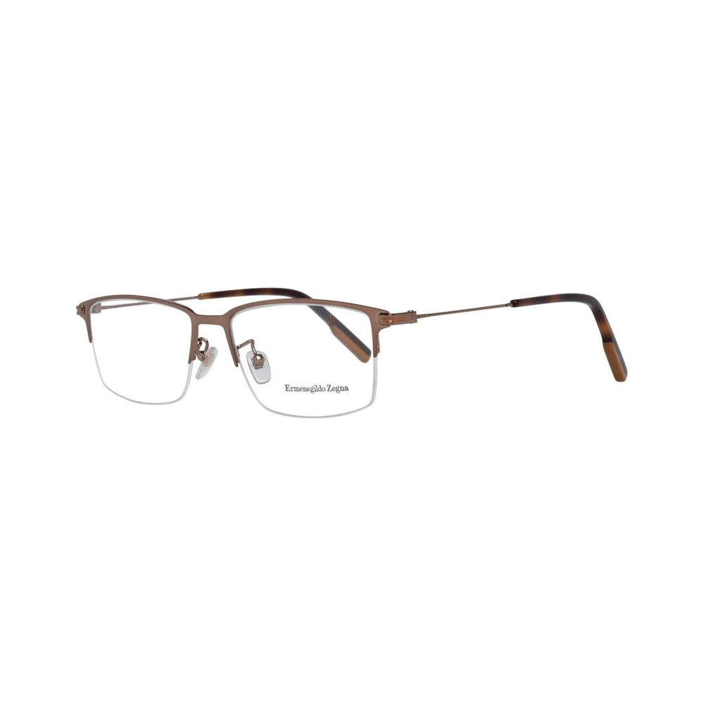 Ermenegildo Zegna Bronzen Half-Rim Optische Monturen Brown Heren