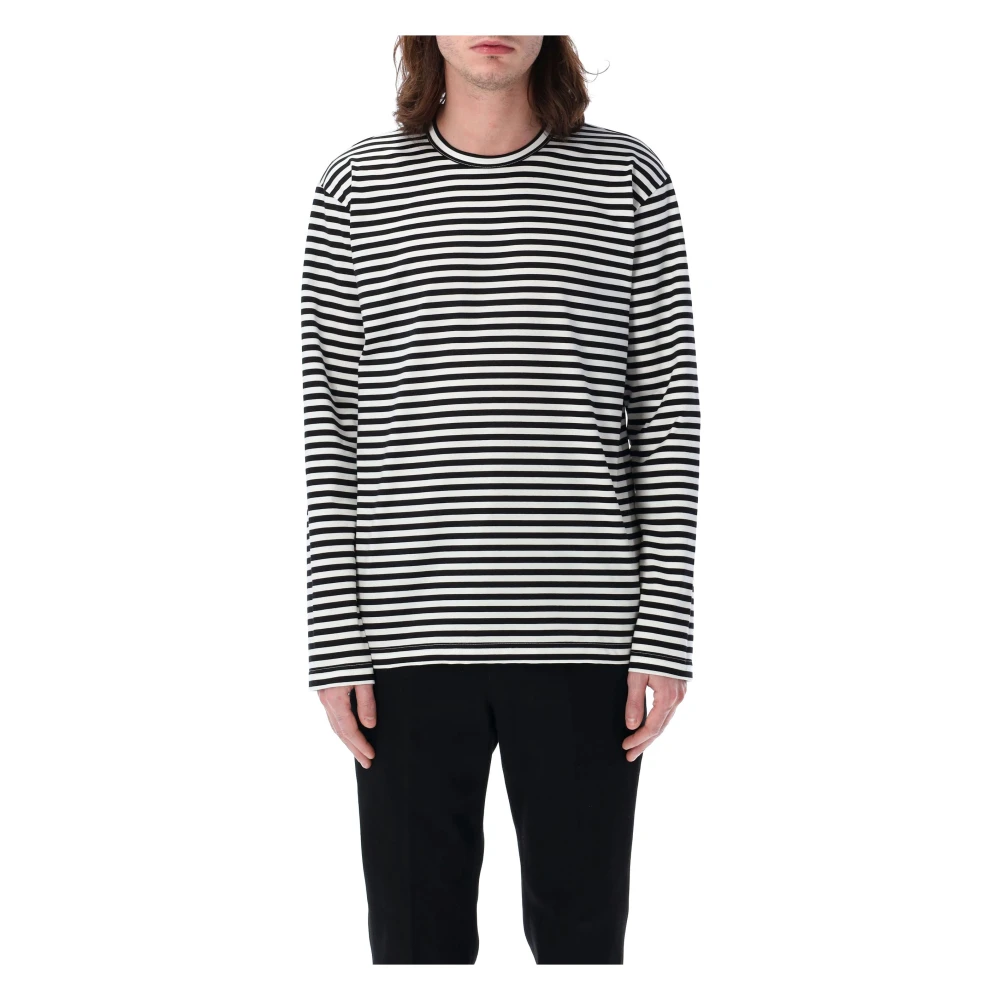 Junya Watanabe Gestreept T-shirt Zwart Wit Black Heren