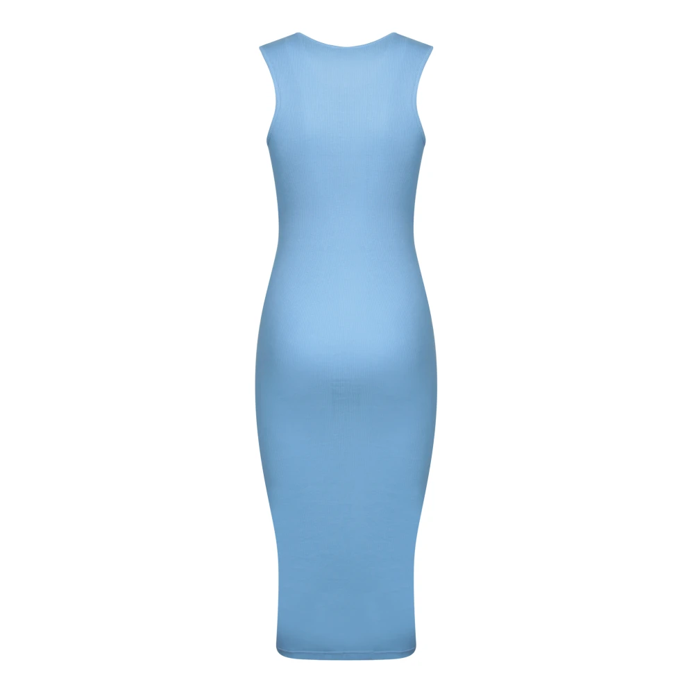 JW Anderson Blauwe Mouwloze Lange Jurk met Ankerlogo Blue Dames