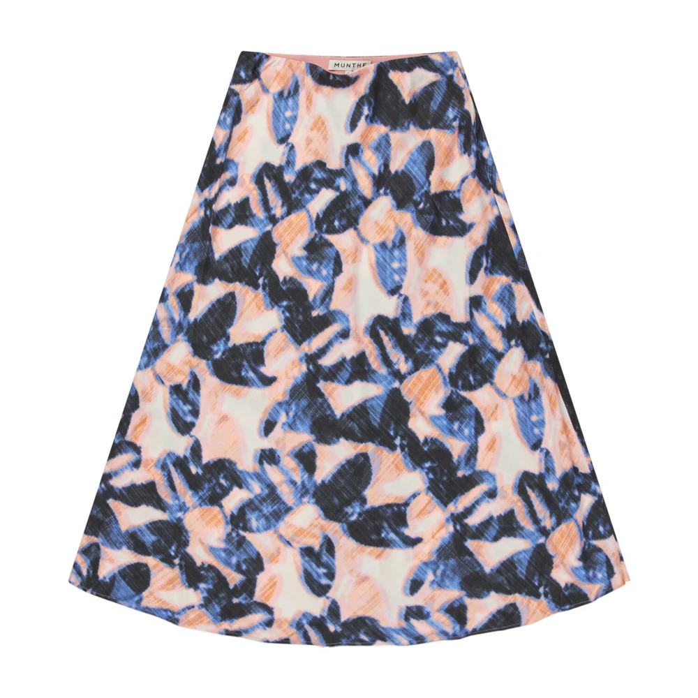 Munthe Elegante Blauwe Zijden Rok Carson Model Multicolor Dames