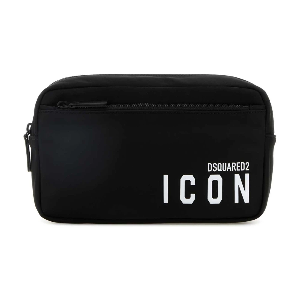 Dsquared2 Iconische Zwarte Nylon Beauty Case Black Heren