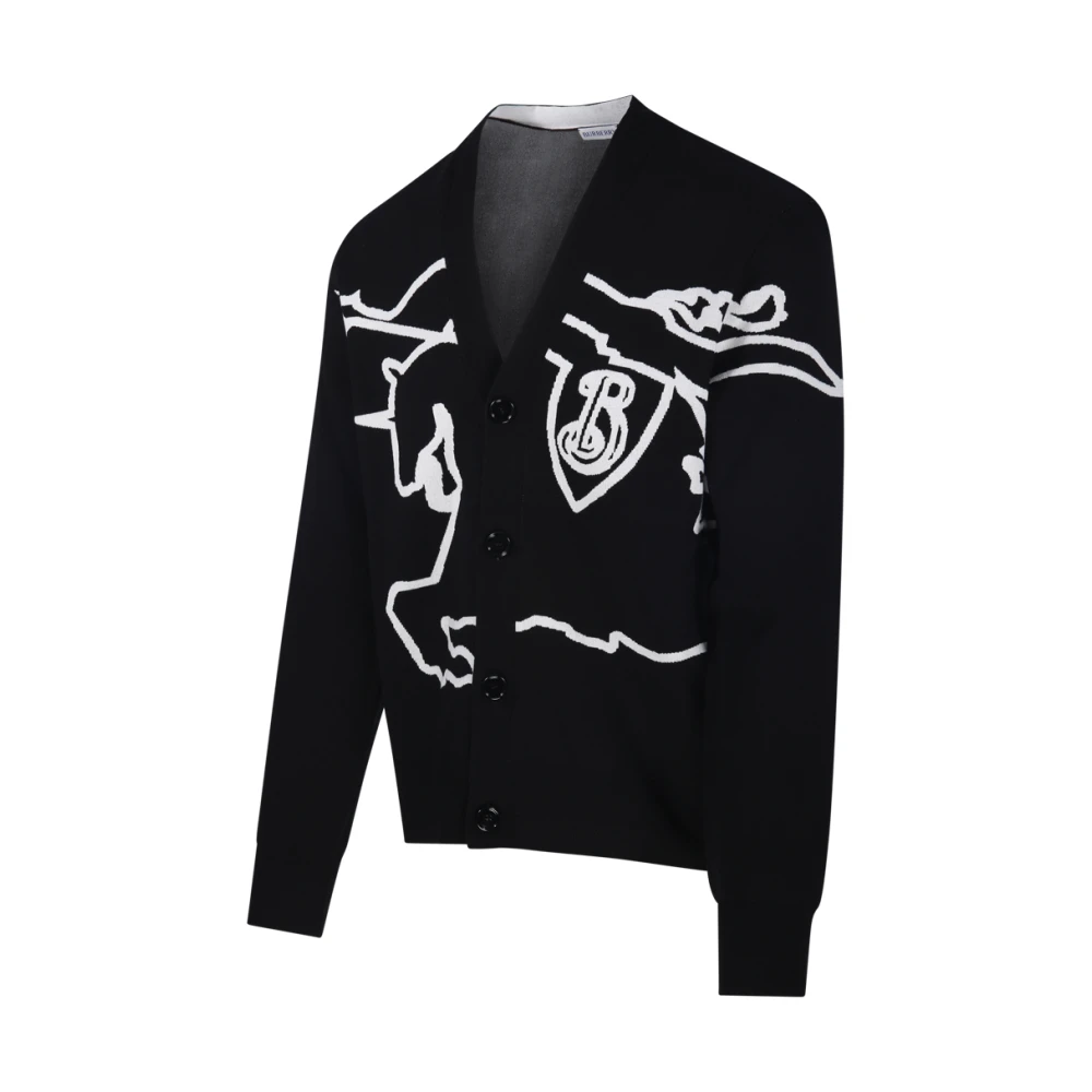 Burberry Zwart en wit vest stijlvol model Black Heren