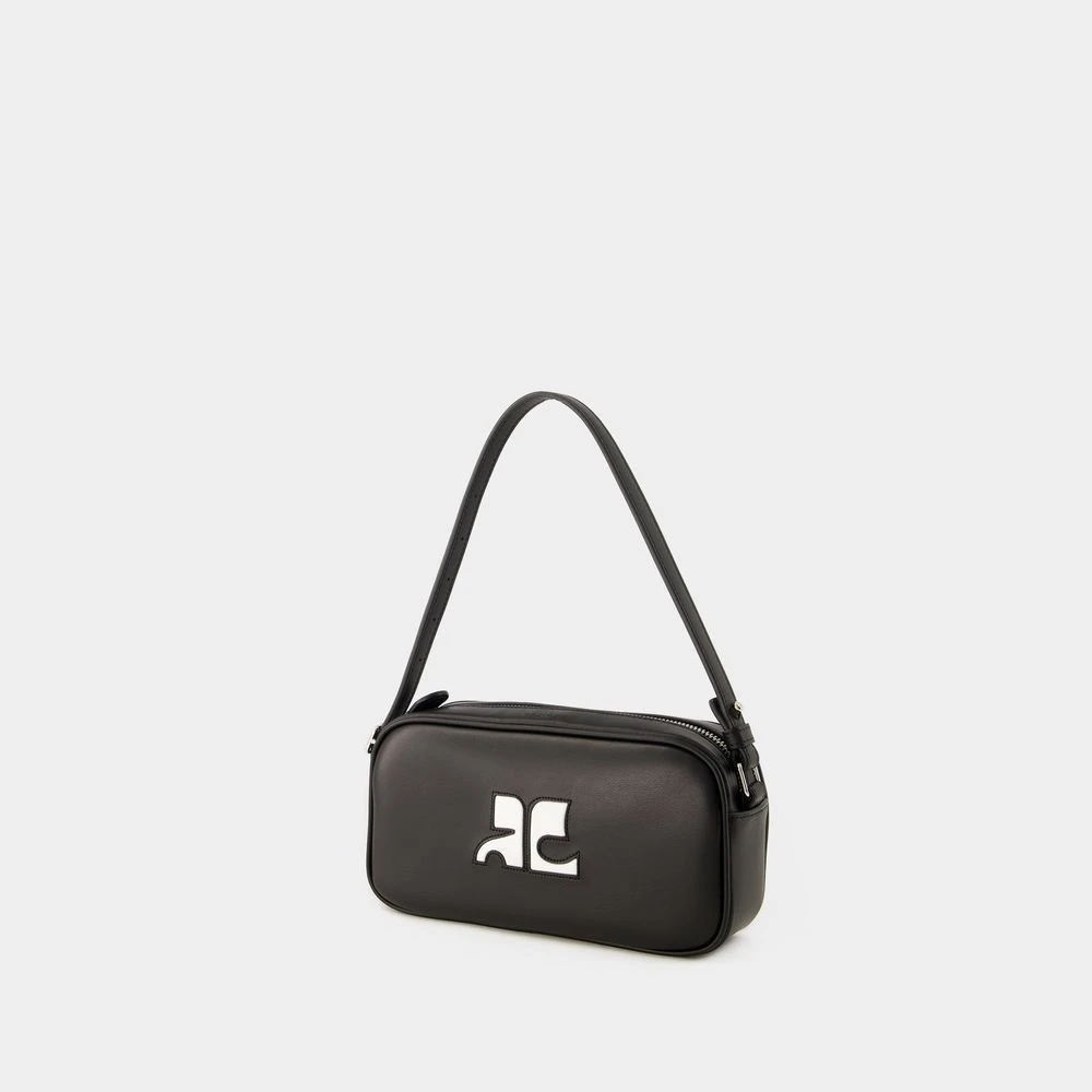 Courrèges Zwarte Leren Baguette Tas Black Dames