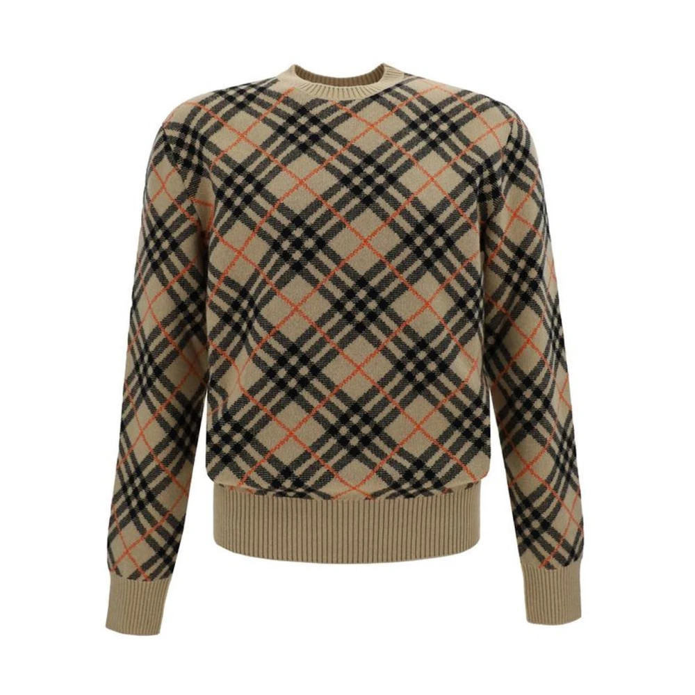 Burberry Kasjmier Trui met Ruitpatroon Brown Heren