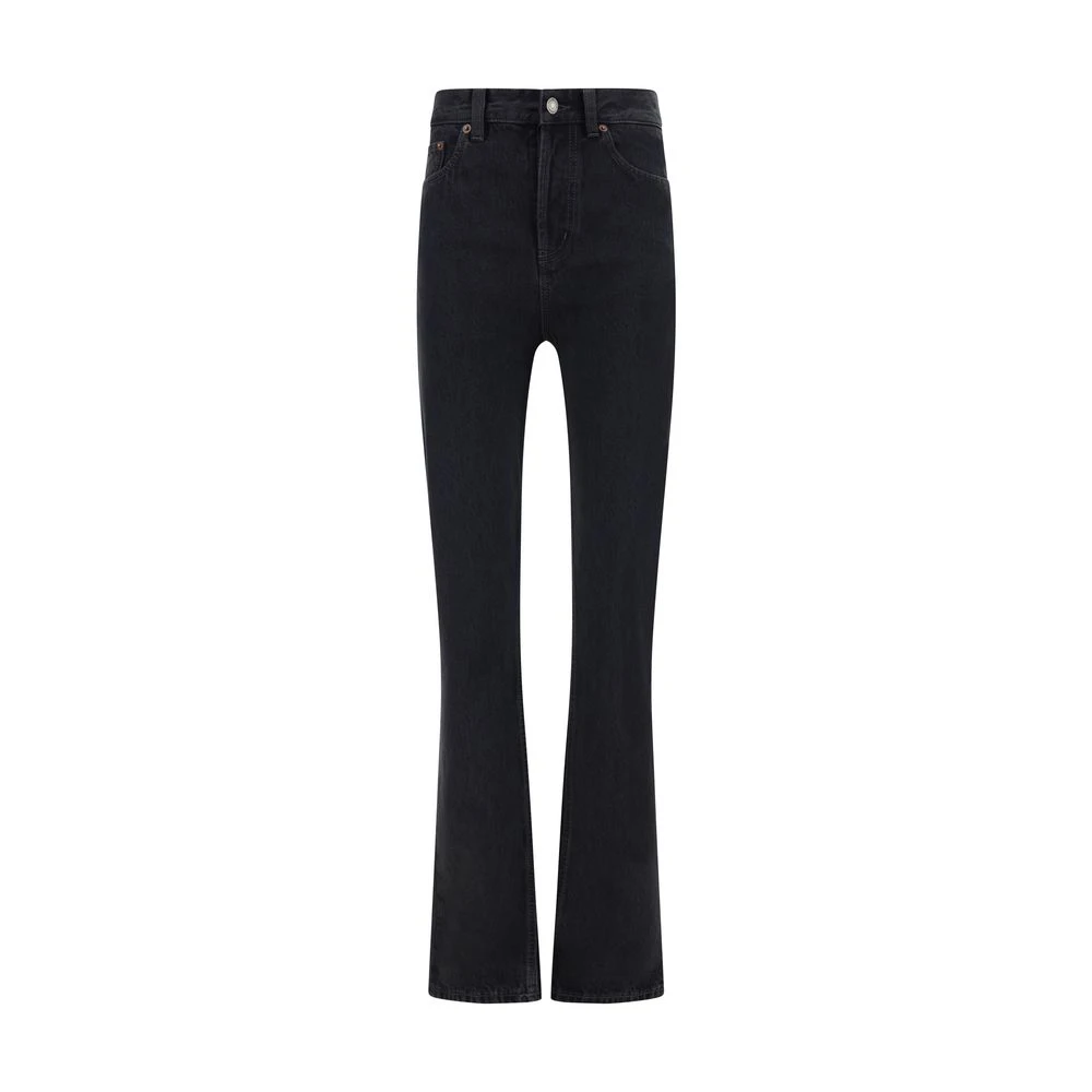 Saint Laurent Denim Broek Rechte Stijl Black Dames