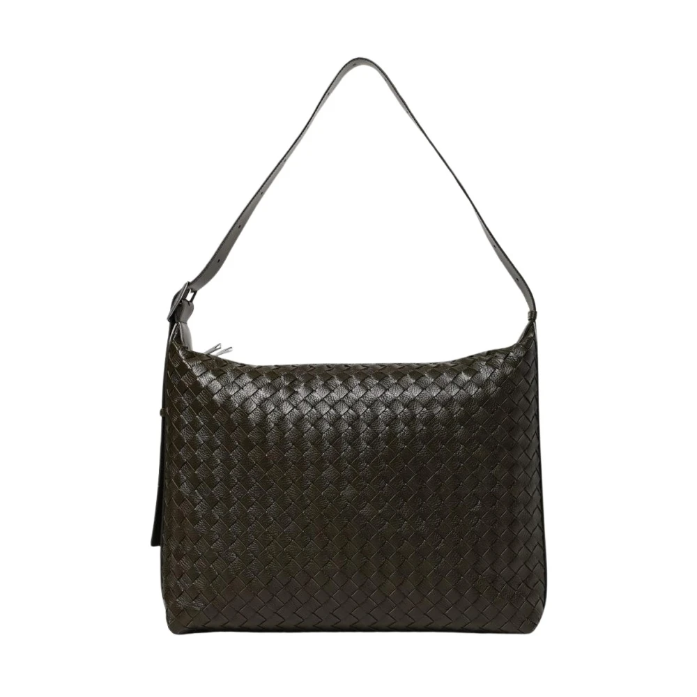 Bottega Veneta Men's Green Woven Leather Shoulder Bag