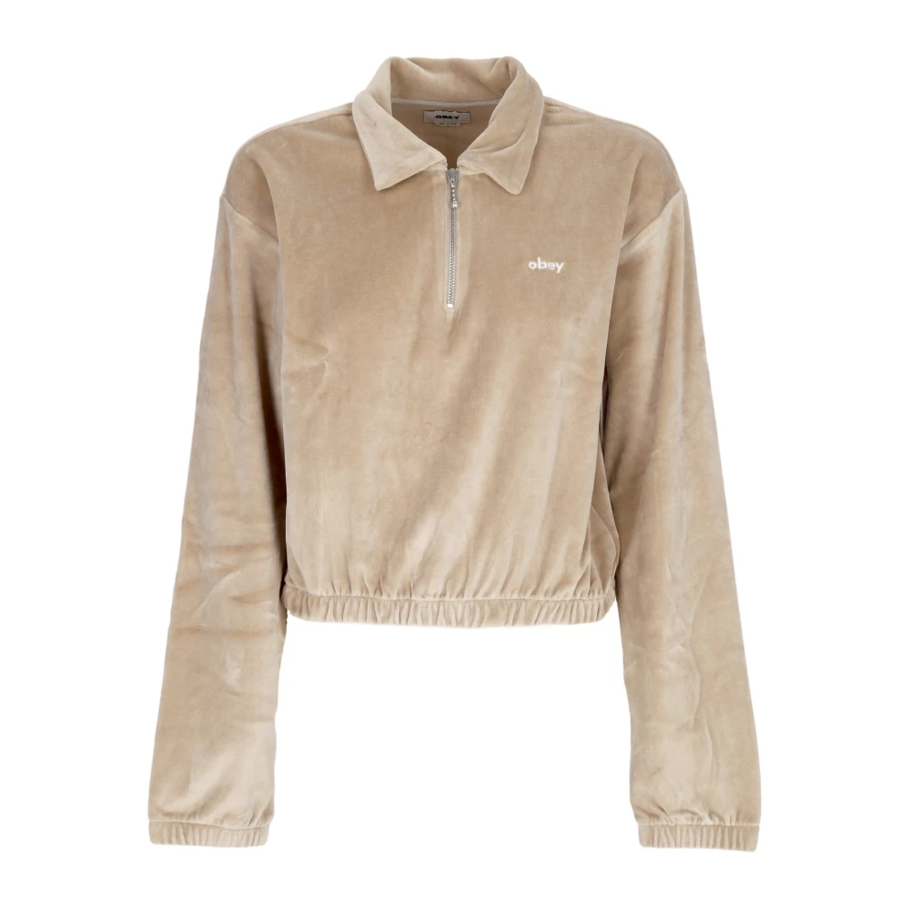 Obey Chenille Sweatshirt Pullover Zilver Grijs Beige Dames
