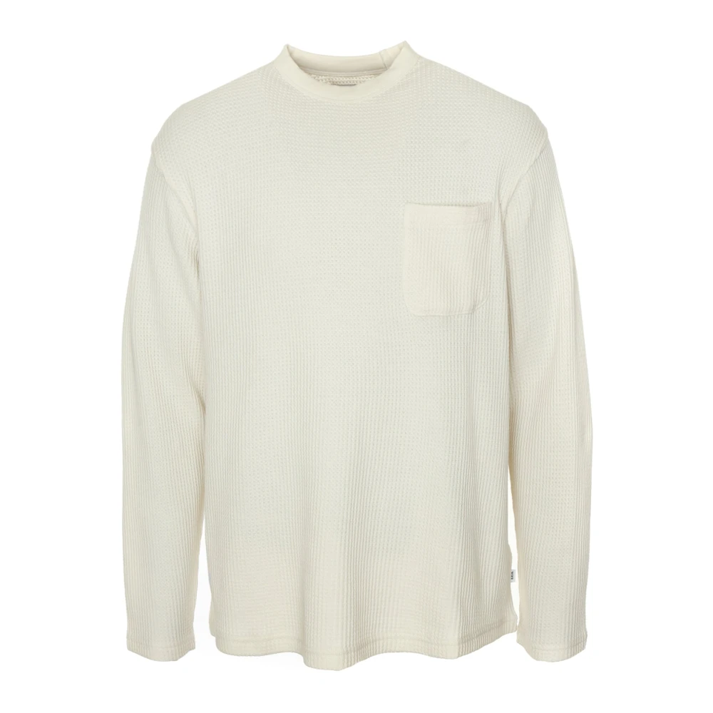 Wax London Geribbelde Longsleeve met Wafelstructuur Beige Heren