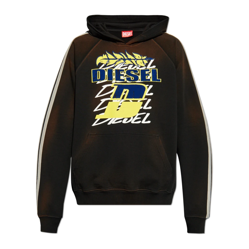 Diesel Sweatshirt `S-Roxt-Hood-Stripe` Black Heren