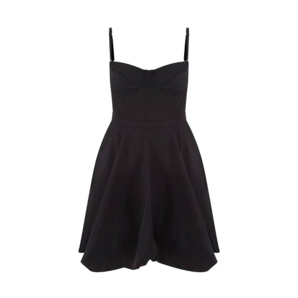 Del Core Zwarte strapless mini-jurk met ballonrok Black Dames