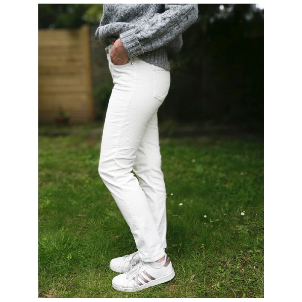 Islow Corduroy Slim 7 8 Broek Beige Dames