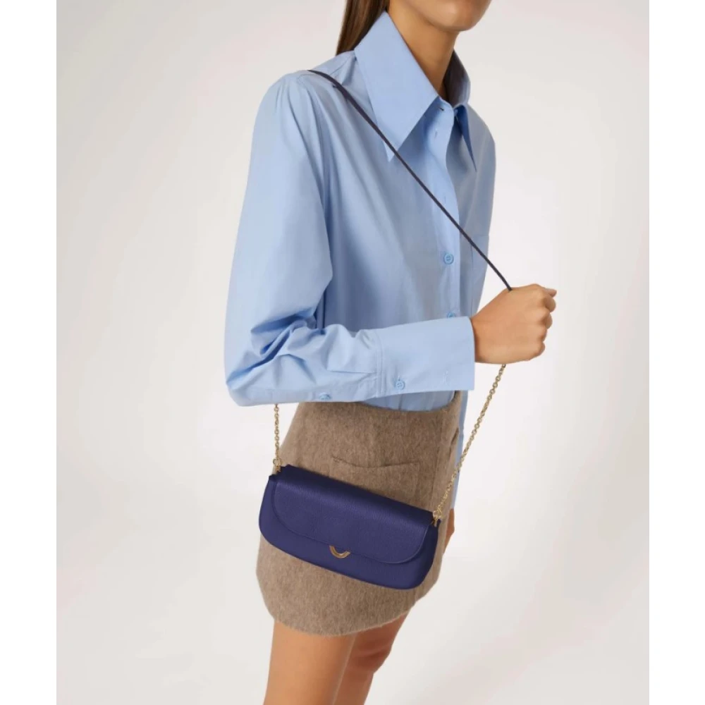 Coccinelle Blauwe Schoudertas met Magneetsluiting Blue Dames