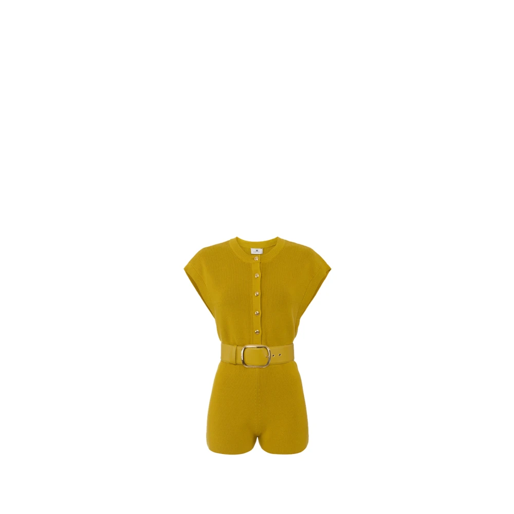 Elisabetta Franchi Gula eleganta byxor Yellow, Dam