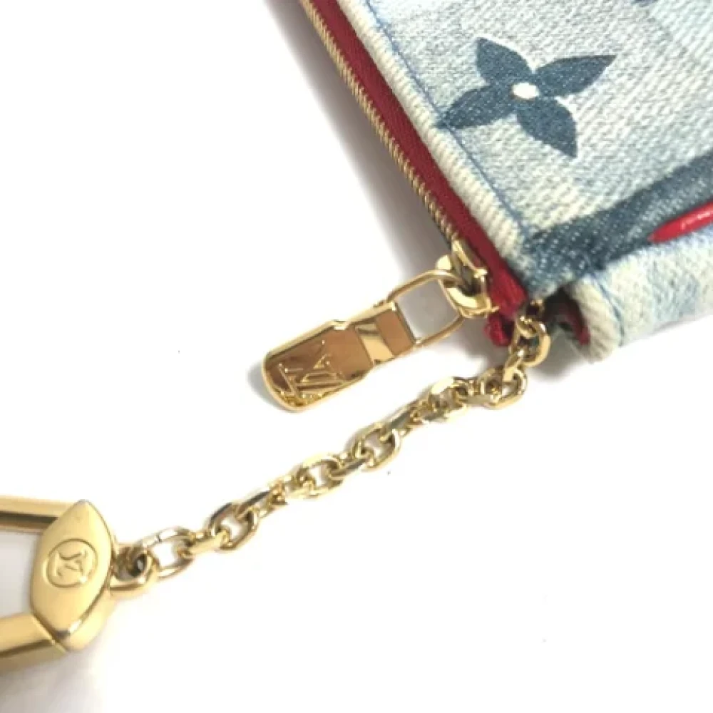 Louis Vuitton Vintage Pre-owned Denim wallets Blue Dames