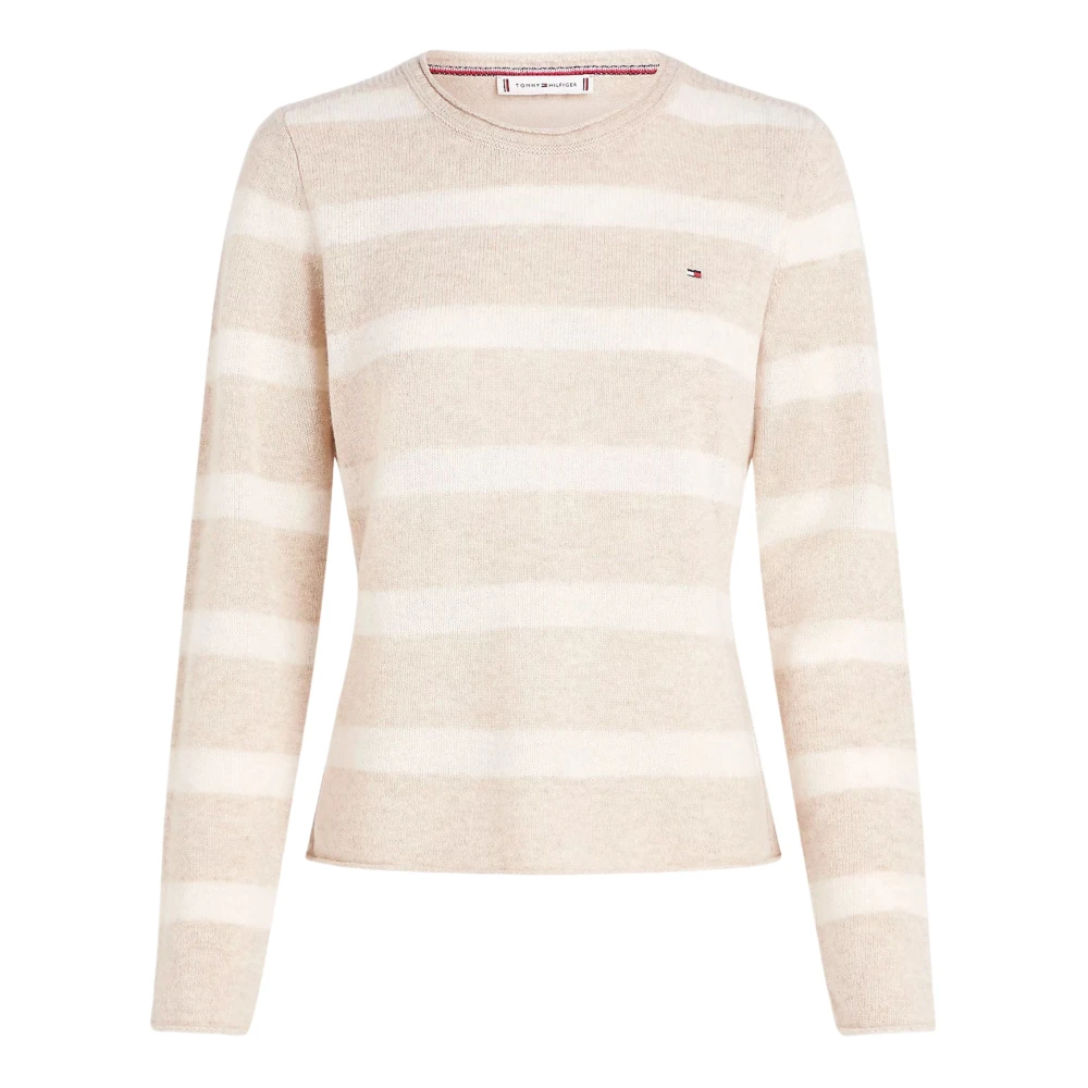 Tommy Hilfiger Gebreide trui SOFT WOOL C-NK SWEATER met logoborduring van 100% wol