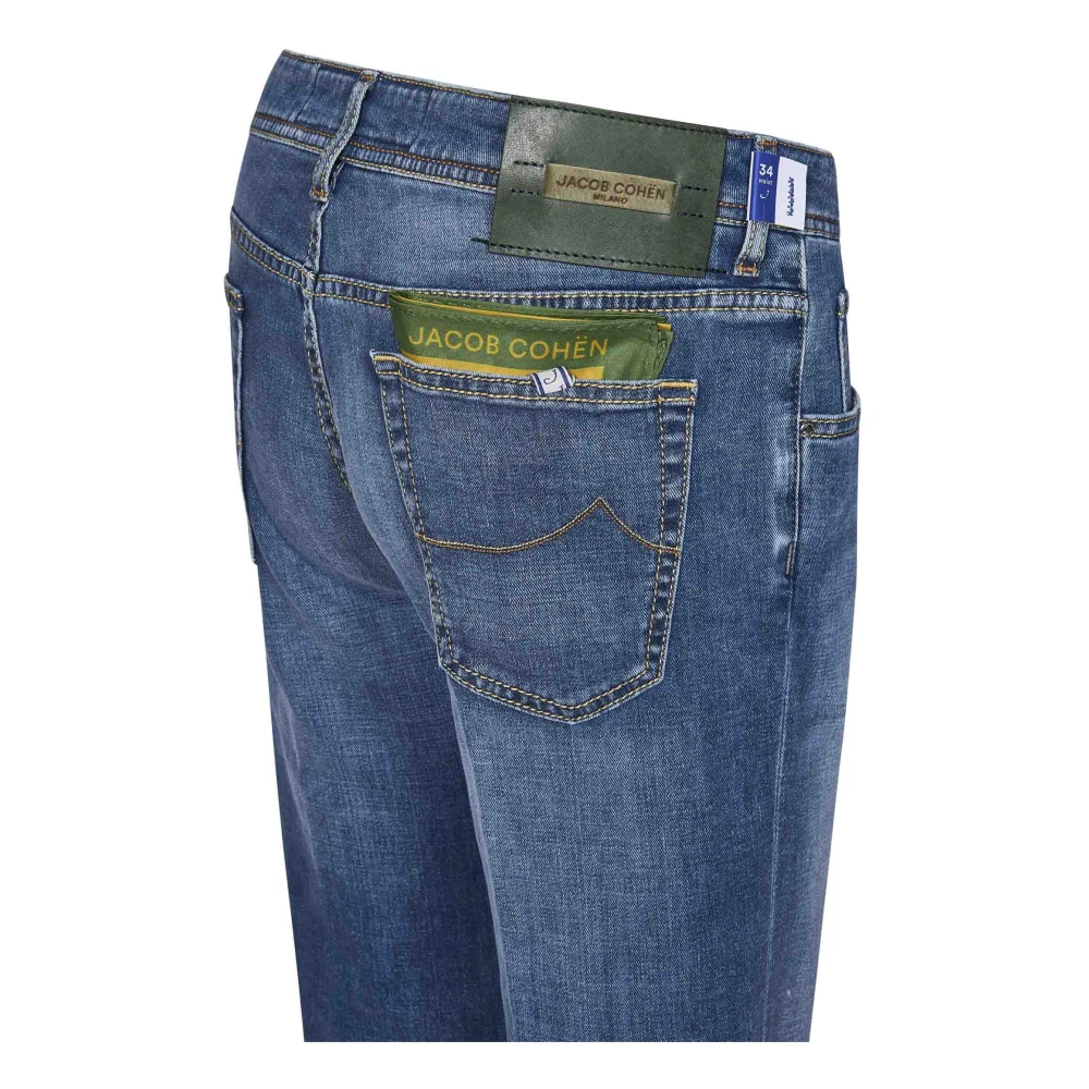 Jacob Cohën Blauwe Slim Fit Jeans met Logoborduursel Blue Heren
