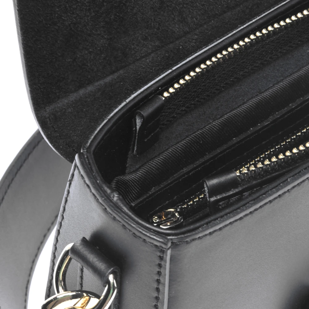 Baldinini Zwarte Kalfsleren Schoudertas Black Dames