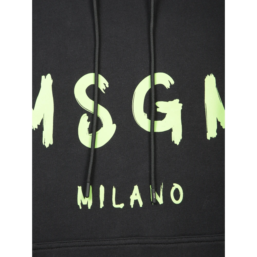 Msgm Zwarte Sweatshirt voor Mannen Aw24 Black Heren