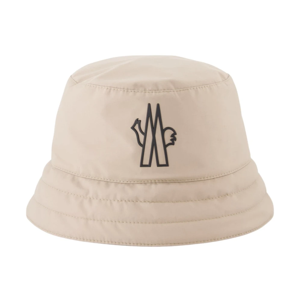 Moncler Women's Beige Accessories, S, Quilted Logo Patch Hat