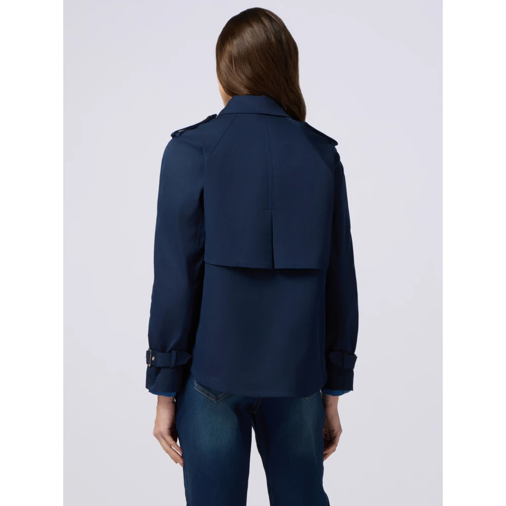 Oltre Korte double-breasted oversized trenchcoat Blue Dames