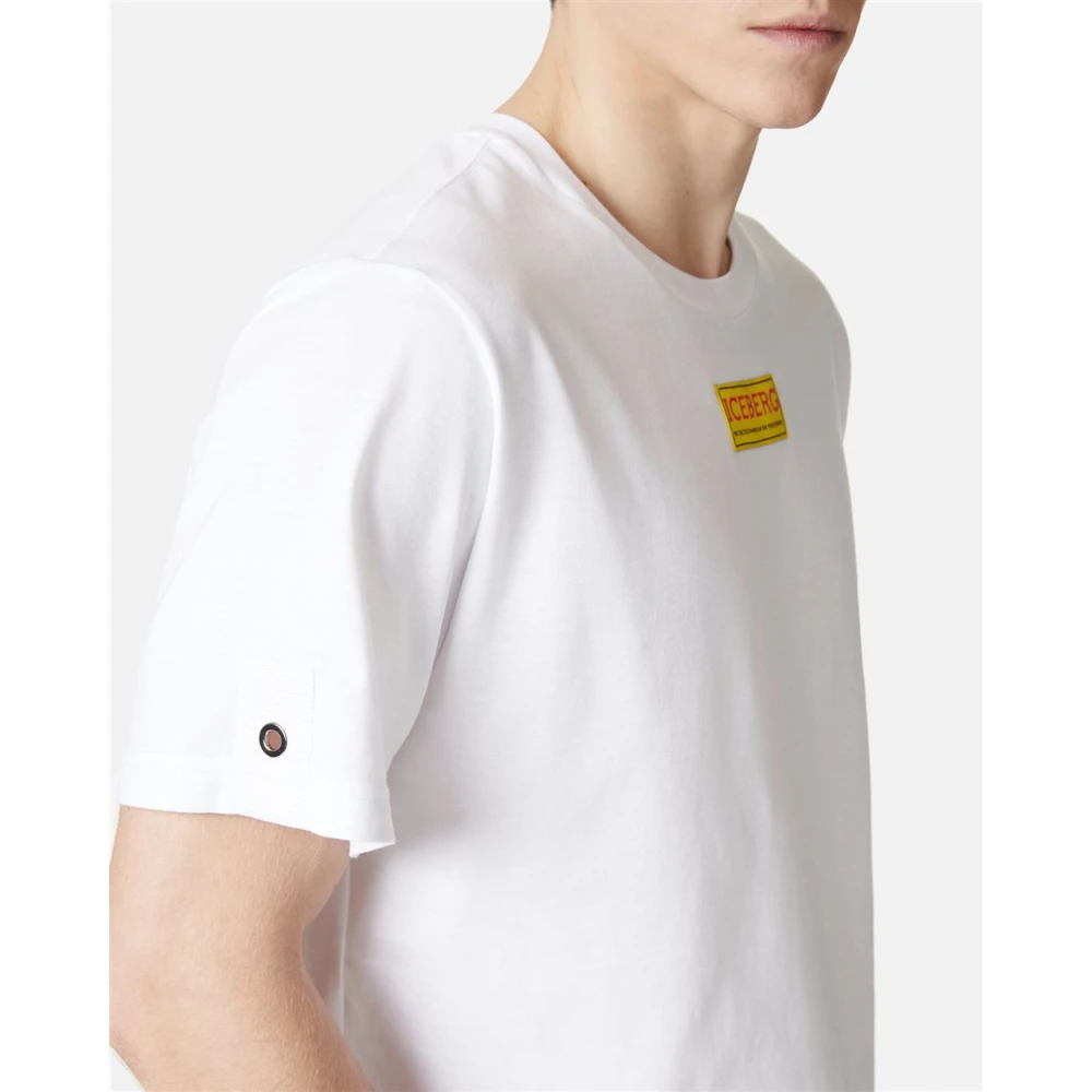Iceberg Kortemouw T-shirt van katoenen jersey White Heren