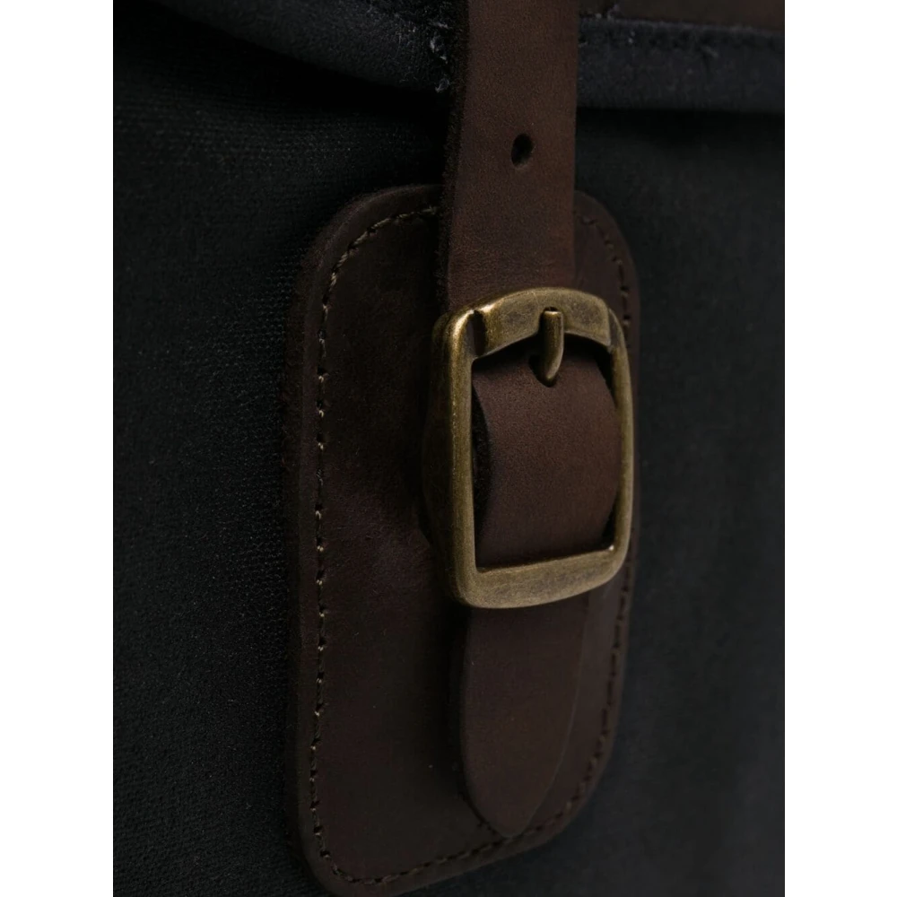 Barbour Blauwe Katoenen Foldover Tas met Goudkleurige Hardware Blue Heren