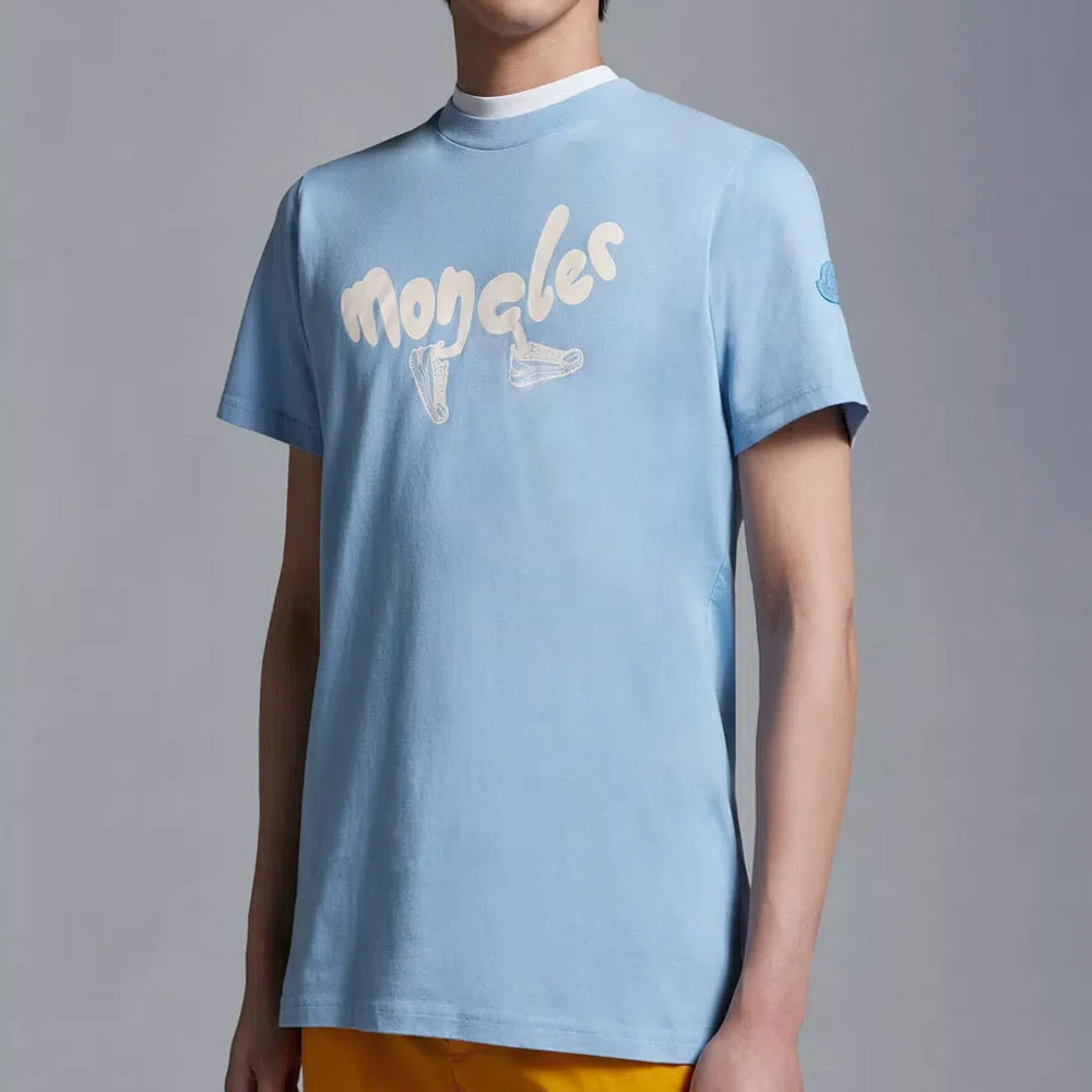 Moncler Klassiek Heren T-shirt van Blue Heren